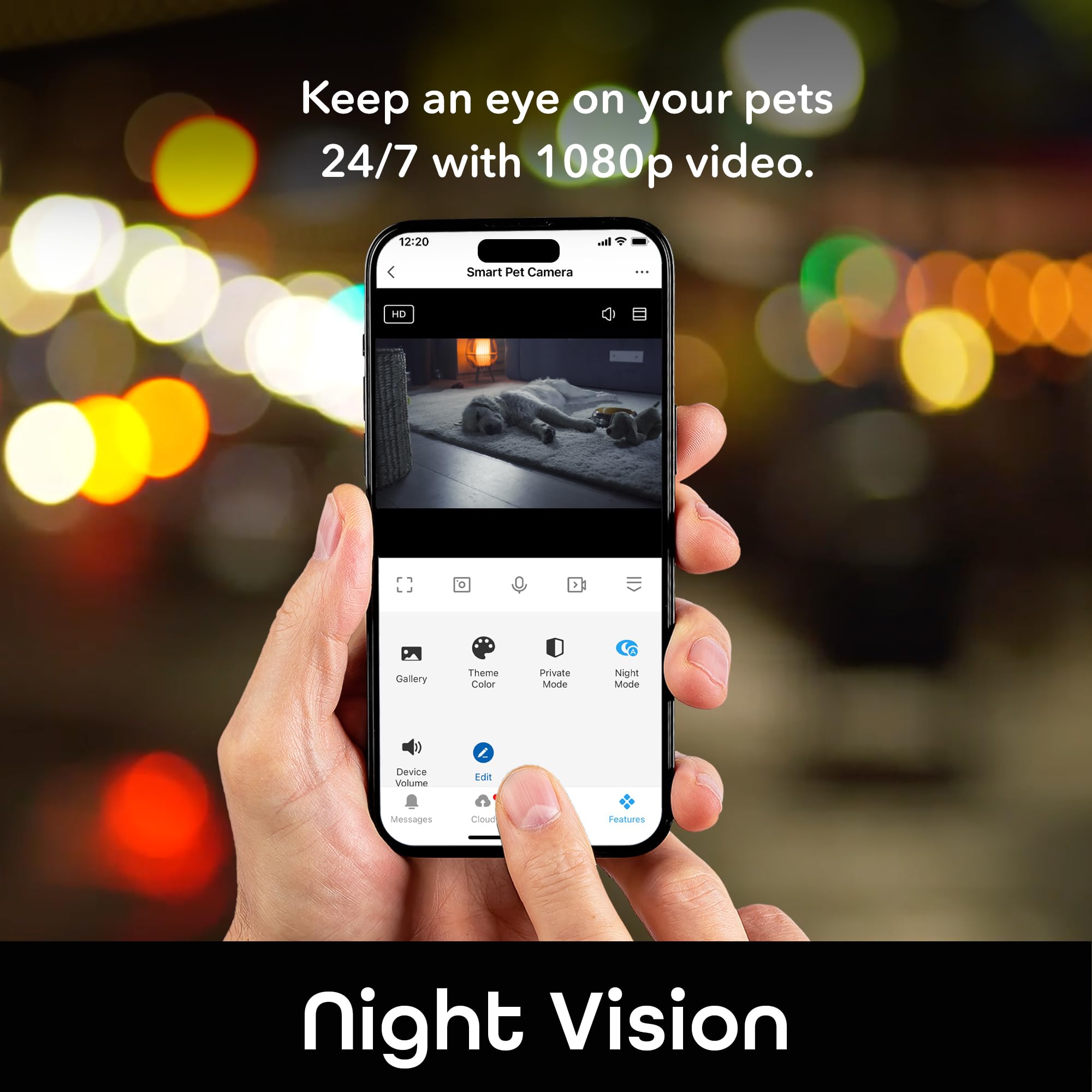 Geeni 6L Smart Pet Feeder with Camera, 1080p HD, Night Vision, Two-Way Audio, Pre-Recorded Messages, WiFi Enabled, Voice Control with Alexa & Google Home, Automatic Cat & Dog Food Dispenser, White - Image 3