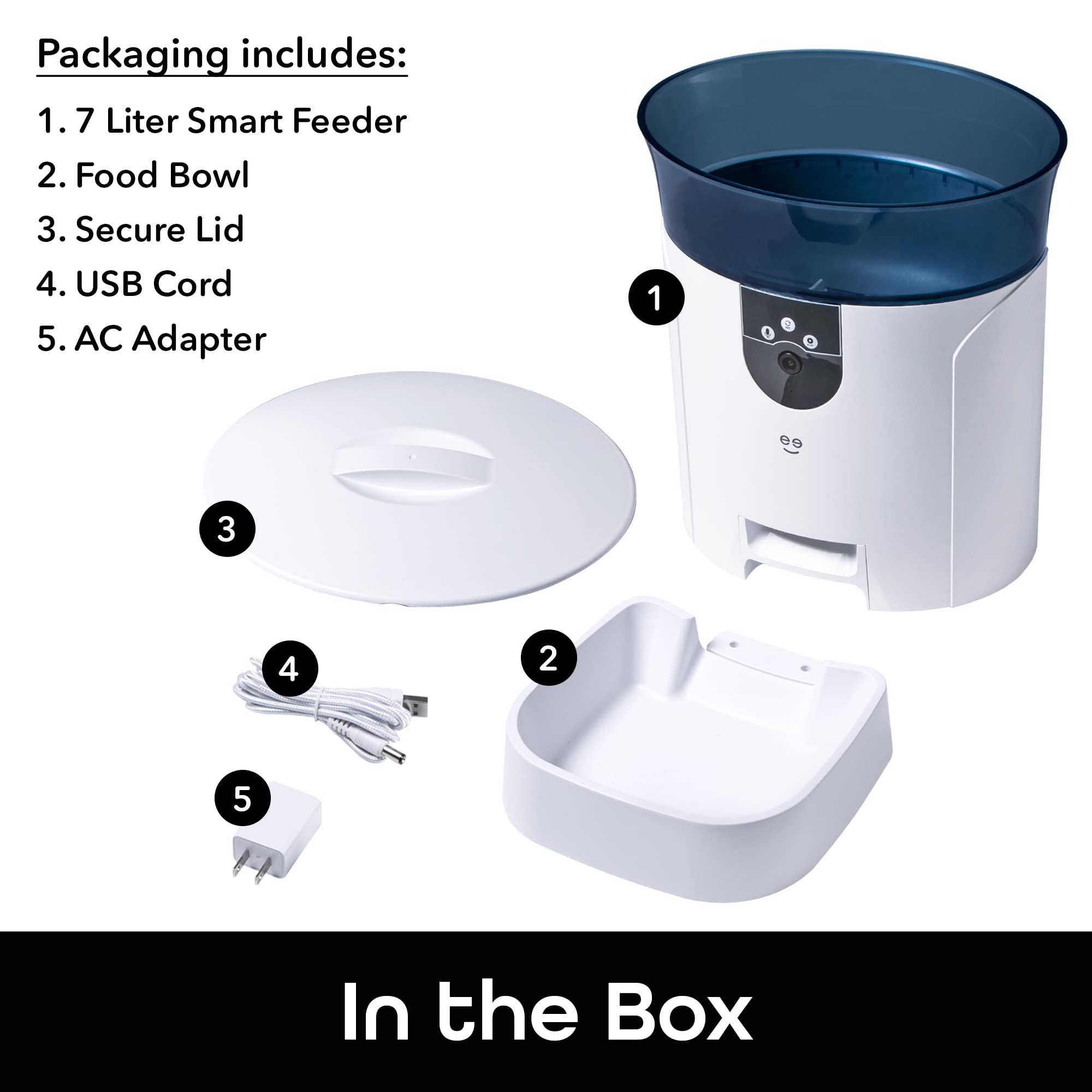 Geeni 7L Automatic Cat Feeders with Smart Home Pet Camera, Timer & Voice, Automatic Dog Feeder for Alexa & Google - Image 8