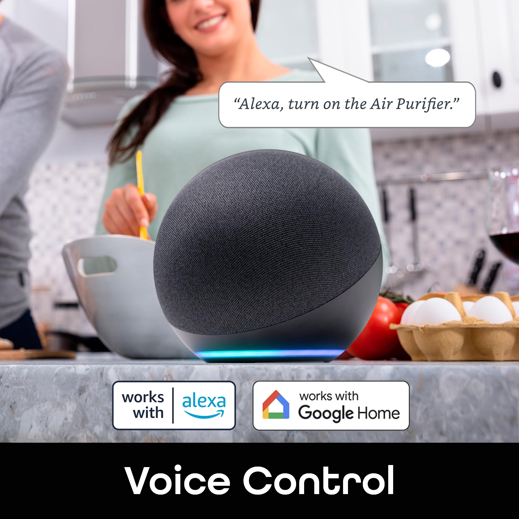 Geeni Air Purifier for Home - Hepa Air Filter for Pet Dander, Smoke, Allergies, Dust, Odor Eliminator, Medium Size Room Air Cleaner up to 585 Square Feet, Wifi Control, Alexa, Google Home Compatible - Image 4