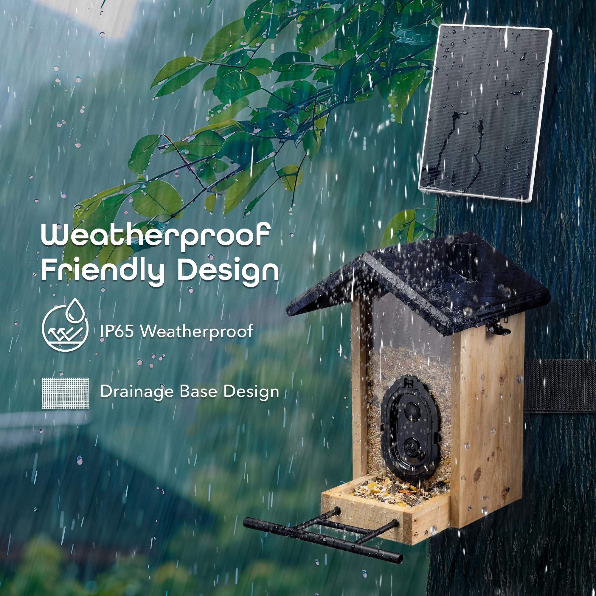 Geeni BirdConnect FeatherCam – Smart Bird Feeder with Camera, AI Bird Identification, Auto Capture, Motion Detection, 1080p HD, Night Vision, Wireless & Solar-Powered - Image 8