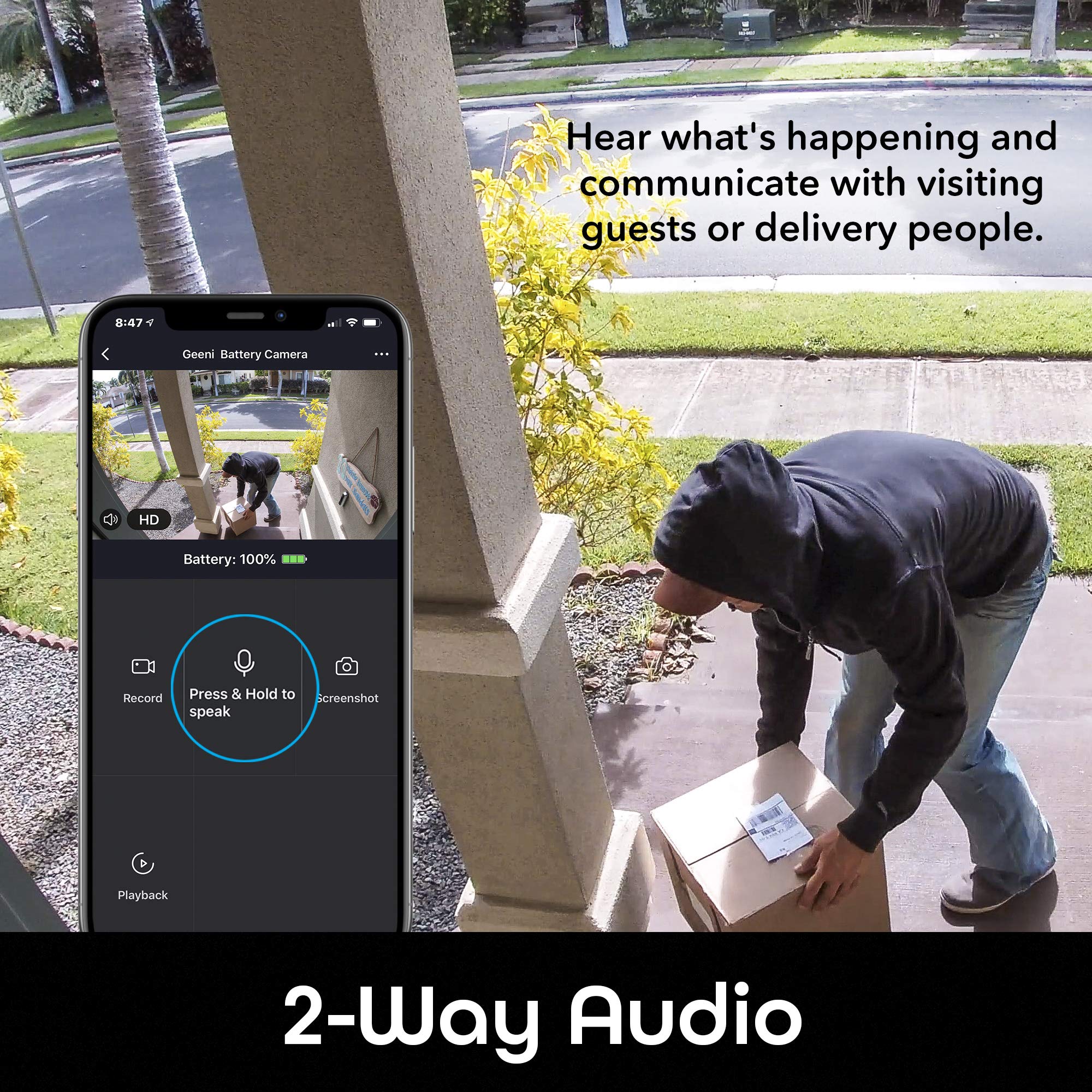 Geeni Freebird 2K Wireless Security Camera, Battery-Powered Outdoor Camera with Magnetic Mount, Smart Motion Detection, Night Vision, Waterproof, 2-Way Audio, Works with Alexa & Google - Image 8