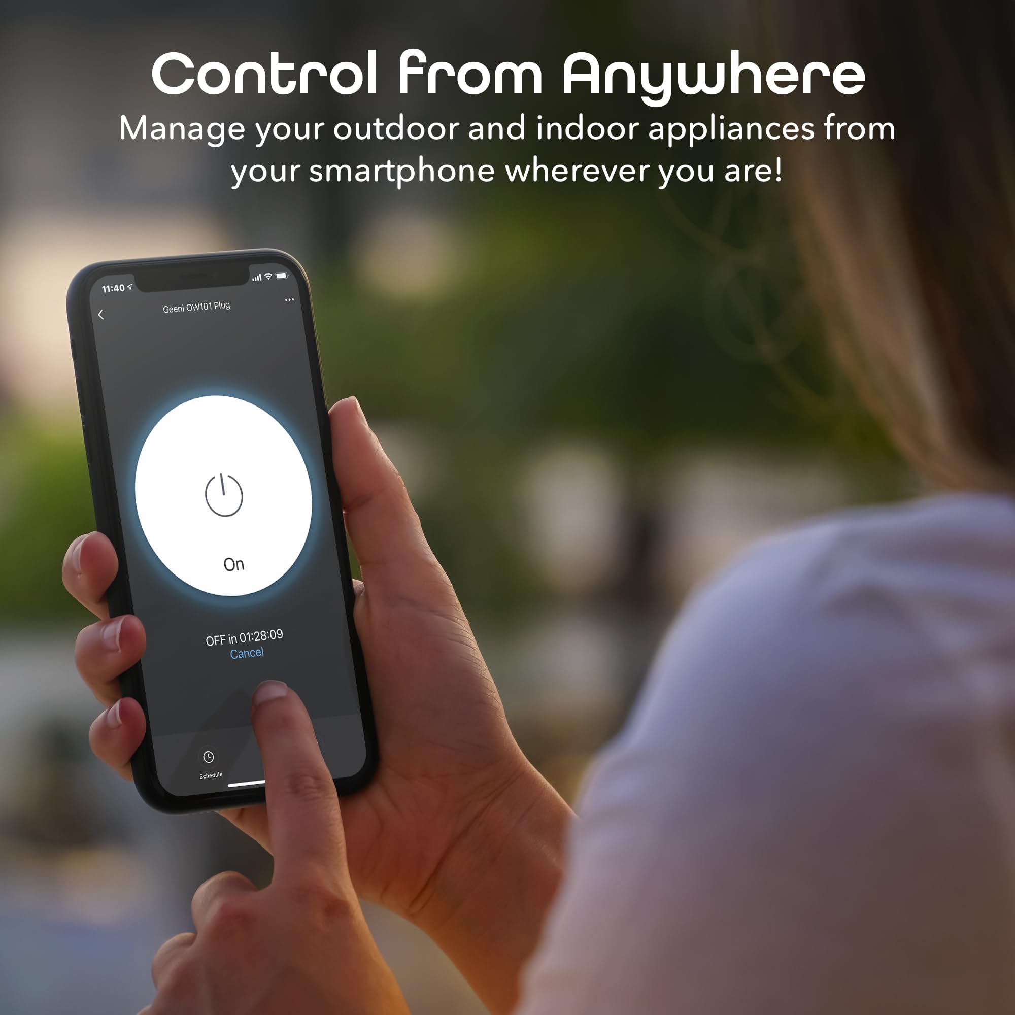 Geeni Indoor/Outdoor Smart Plug Weatherproof, 1 Socket Wireless Remote Control and Timer –Works with Alexa, Google Assistant, Requires 2.4 GHz WiFi, Black - Image 3