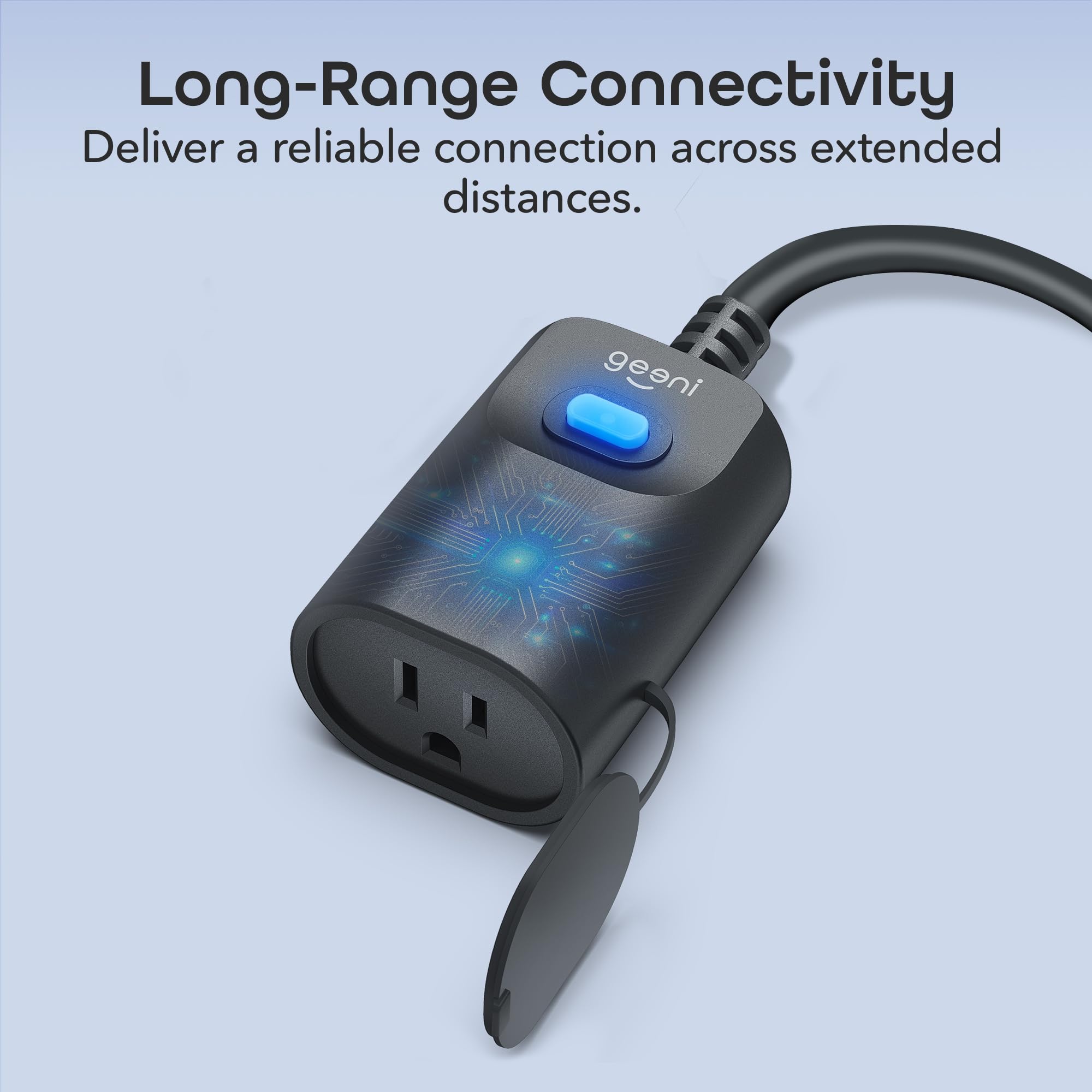 Geeni Indoor/Outdoor Smart Plug Weatherproof, 1 Socket Wireless Remote Control and Timer –Works with Alexa, Google Assistant, Requires 2.4 GHz WiFi, Black - Image 4