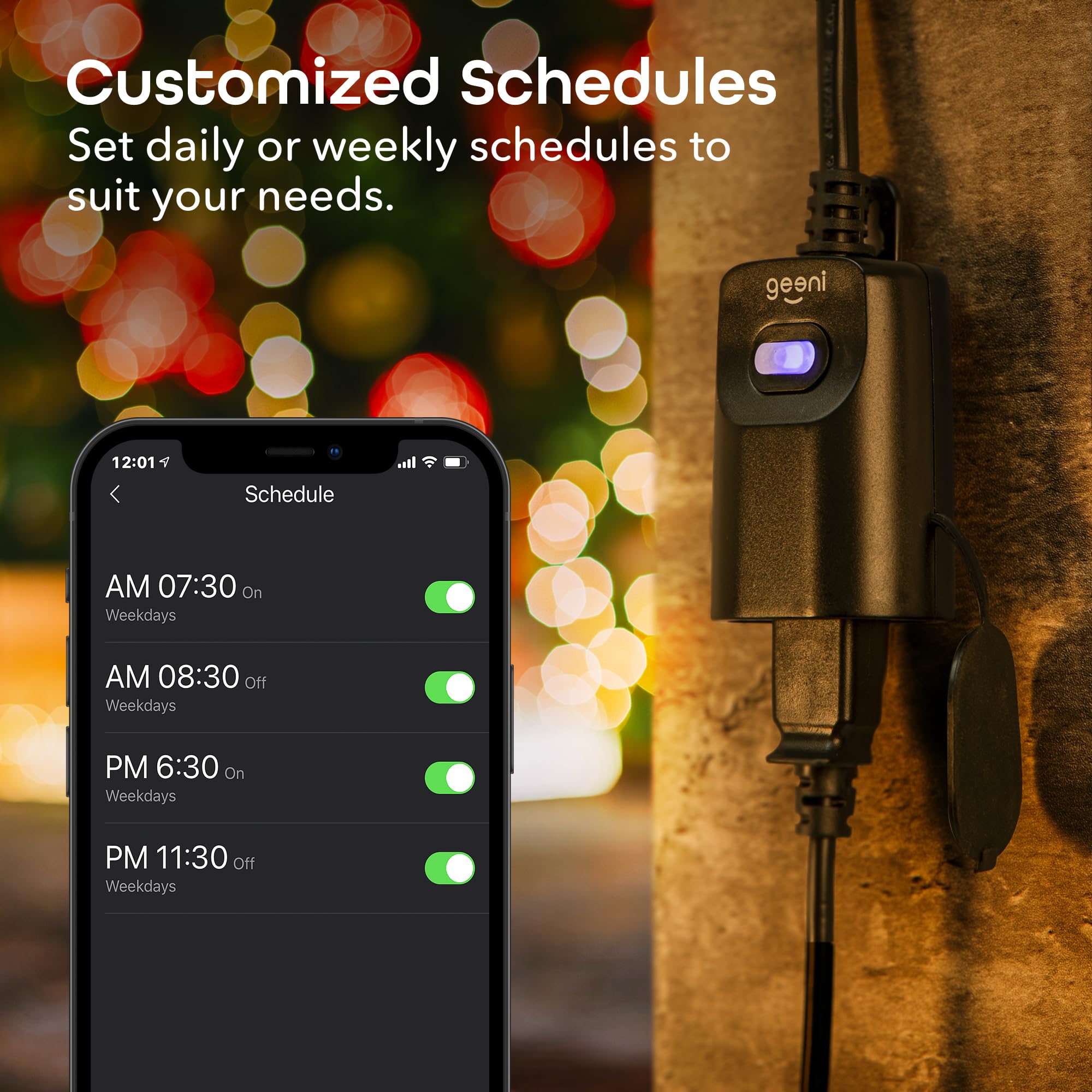 Geeni Indoor/Outdoor Smart Plug Weatherproof, 1 Socket Wireless Remote Control and Timer –Works with Alexa, Google Assistant, Requires 2.4 GHz WiFi, Black - Image 7