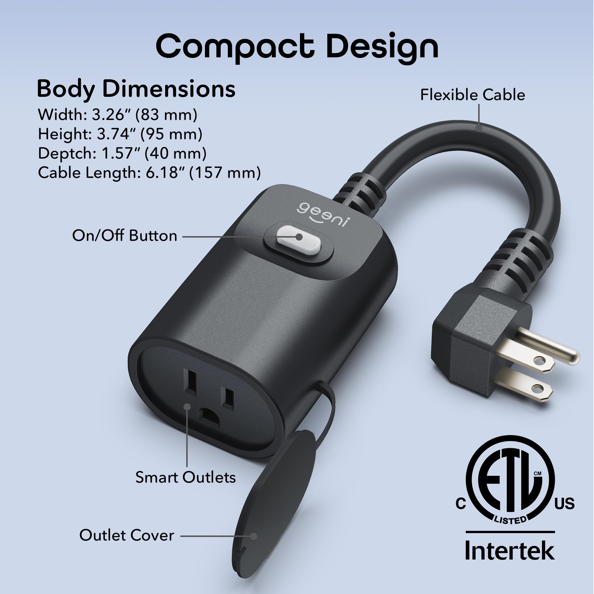 Geeni Indoor/Outdoor Smart Plug Weatherproof, 1 Socket Wireless Remote Control and Timer –Works with Alexa, Google Assistant, Requires 2.4 GHz WiFi, Black - Image 9