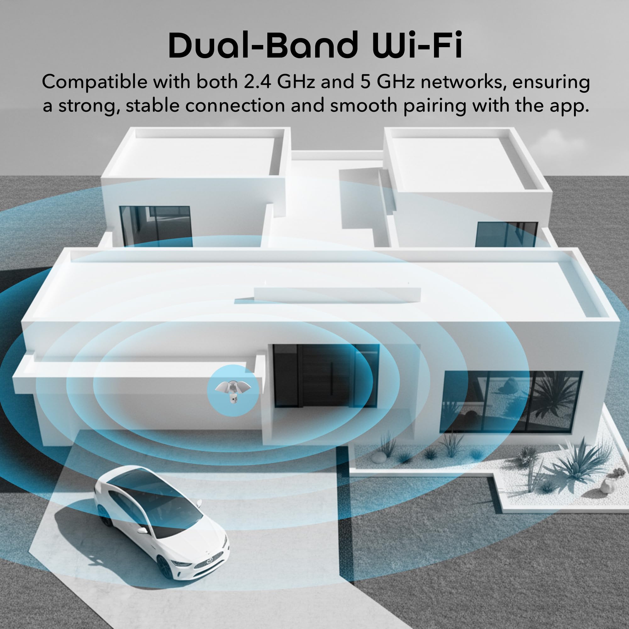 Geeni Lighthawk Smart Floodlight Camera - 3MP Ultra-HD Video, 1800 Lumens, Motion-Activated Security Light, Two-Way Audio, & Built-in Siren - Hardwired Outdoor Surveillance - Dual-Band 2.4/5GHz Wi-Fi - Image 4