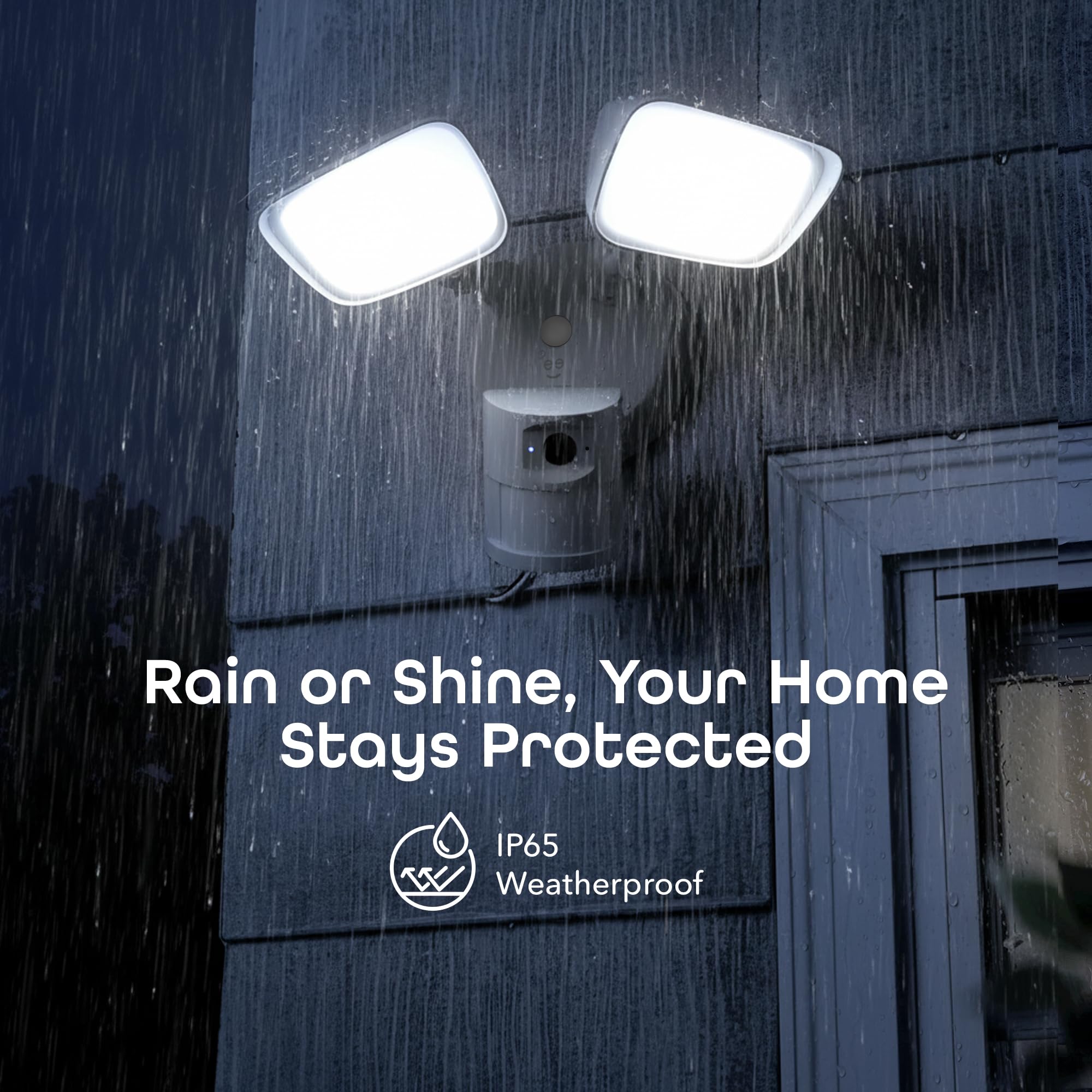 Geeni Lighthawk Smart Floodlight Camera - 3MP Ultra-HD Video, 1800 Lumens, Motion-Activated Security Light, Two-Way Audio, & Built-in Siren - Hardwired Outdoor Surveillance - Dual-Band 2.4/5GHz Wi-Fi - Image 7