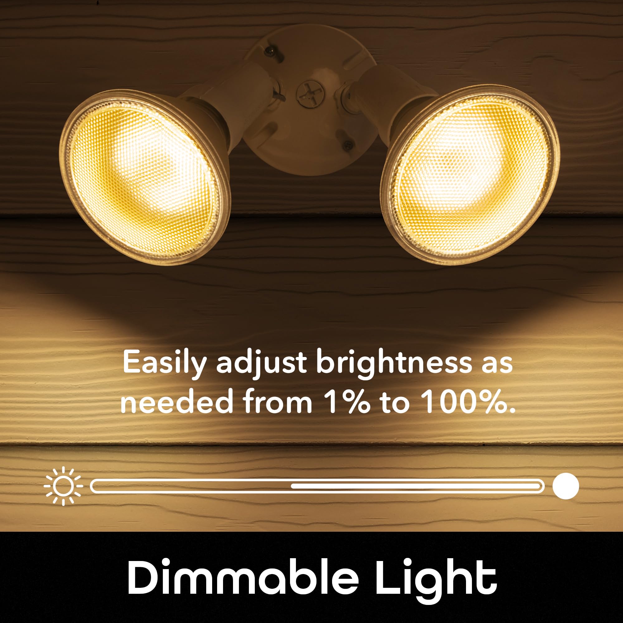 Geeni LUX Smart Floodlight, White – Outdoor 2700K-6500K Dimmable LED Bulb, E26, PAR38, 11W, 1000 Lumens – No Hub Needed - Compatible with Alexa, Google Home, Requires 2.4 GHz WiFi, 2 Pack - Image 6