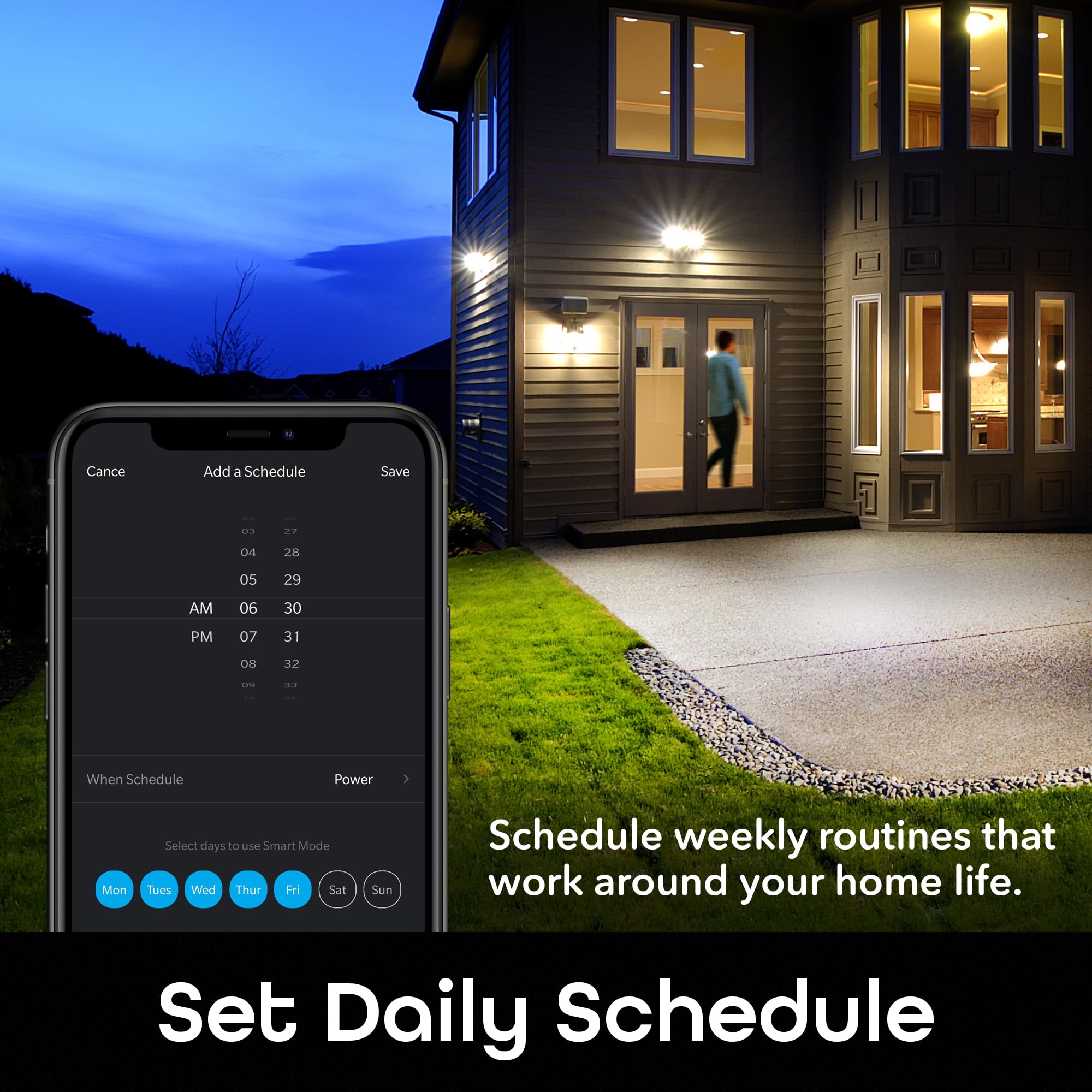 Geeni LUX Smart Floodlight, White – Outdoor 2700K-6500K Dimmable LED Bulb, E26, PAR38, 11W, 1000 Lumens – No Hub Needed - Compatible with Alexa, Google Home, Requires 2.4 GHz WiFi, 2 Pack - Image 8