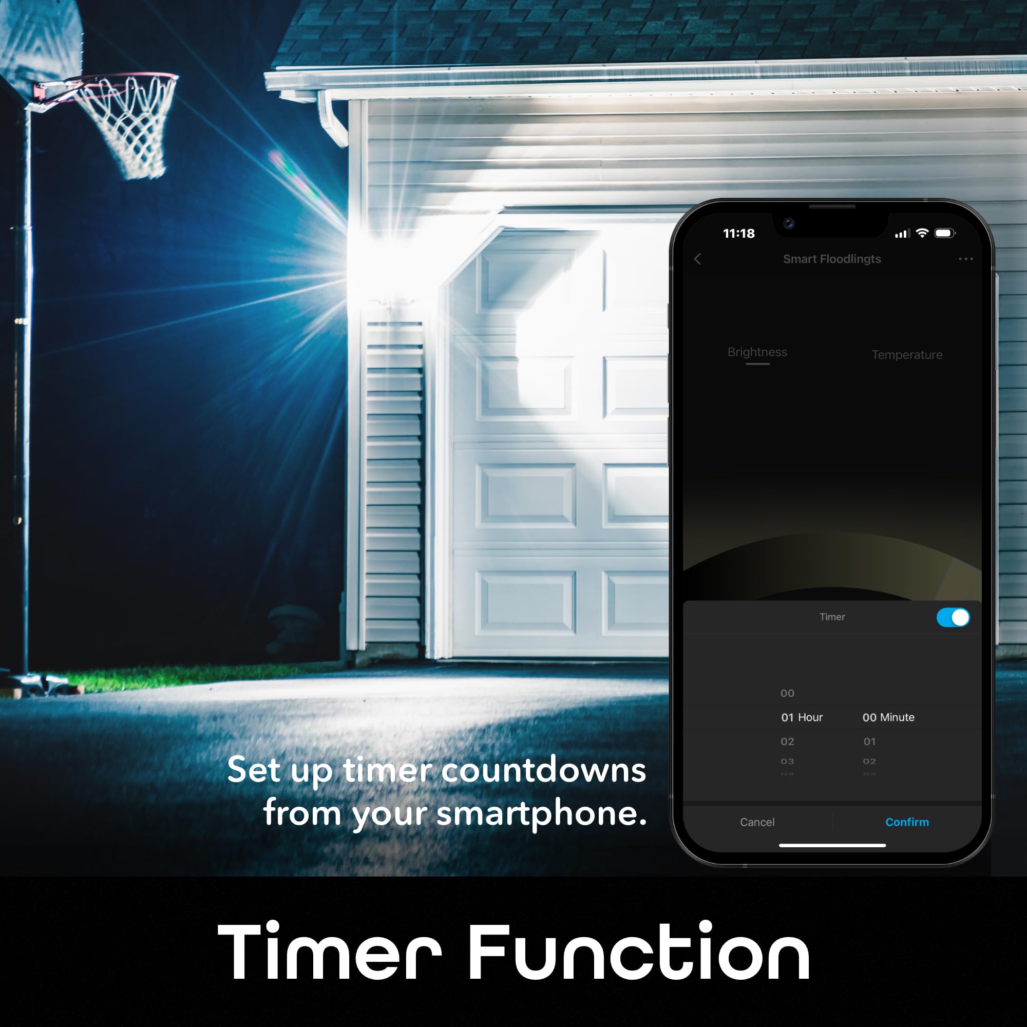 Geeni LUX Smart Floodlight, White – Outdoor 2700K-6500K Dimmable LED Bulb, E26, PAR38, 11W, 1000 Lumens – No Hub Needed - Compatible with Alexa, Google Home, Requires 2.4 GHz WiFi, 2 Pack - Image 9