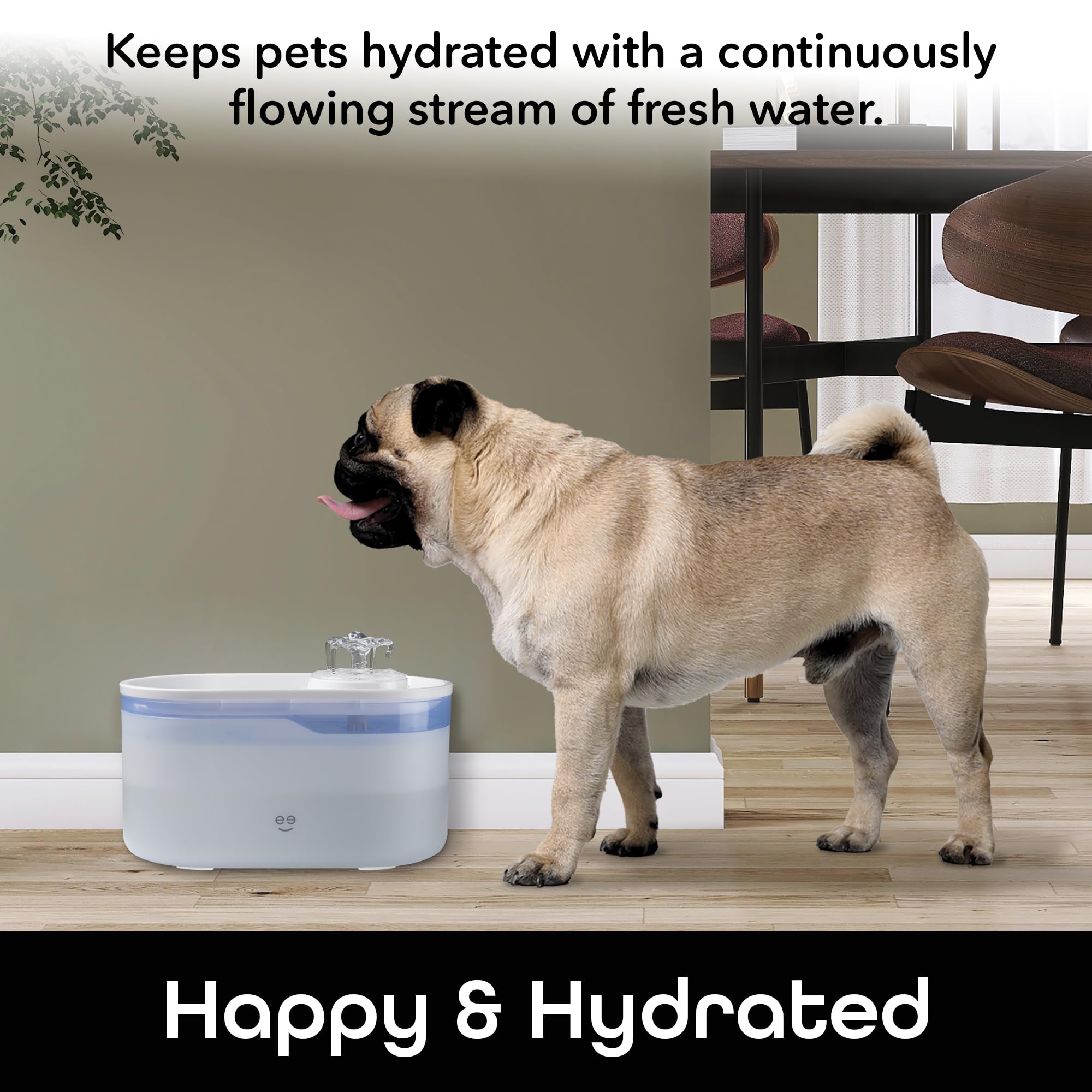 Geeni PetConnect 2.6L Smart Pet Water Fountain, Automatic Filtered Water Bowl for Cats and Dogs, Wi-Fi Controlled, Alexa & Google Home Compatible, Clean and Fill Alerts, White - Image 5