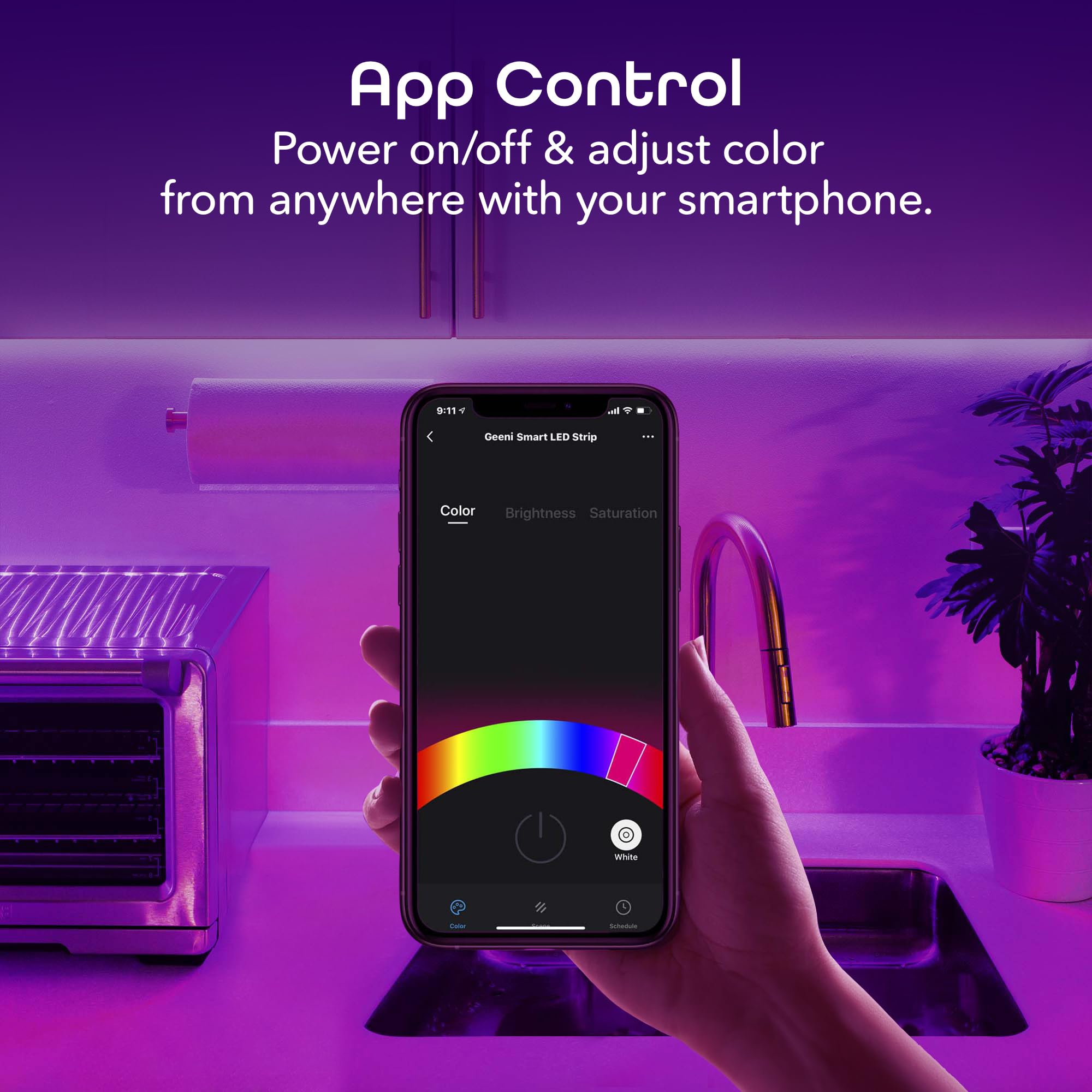 Geeni Prisma 5M Smart WiFi LED Strip Lights Works with Alexa, Google Assistant 16 Million Colors Phone App Controlled Light Strip for Home, Kitchen, TV, Party, for iOS and Android, 16.4ft - Image 3