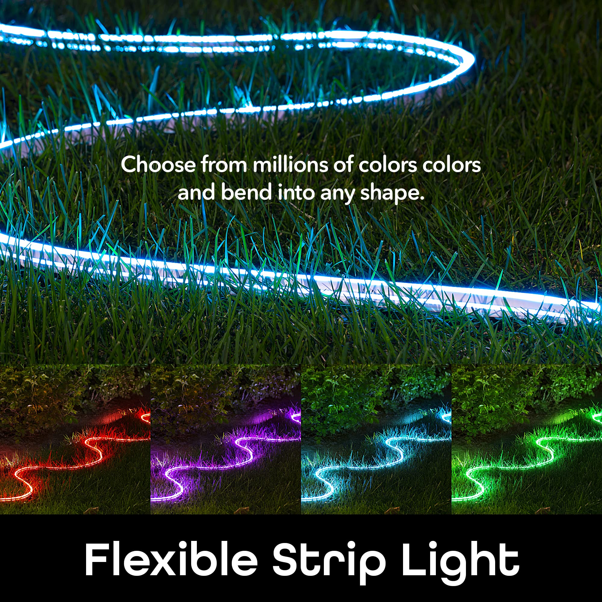 Geeni Prisma Neoflex Smart WiFi LED Strip Lights, Waterproof Color Changing RGB Silicone LED Light Strips for Bedroom and Outdoors with App Remote Control, 16.4 ft, White - Image 4