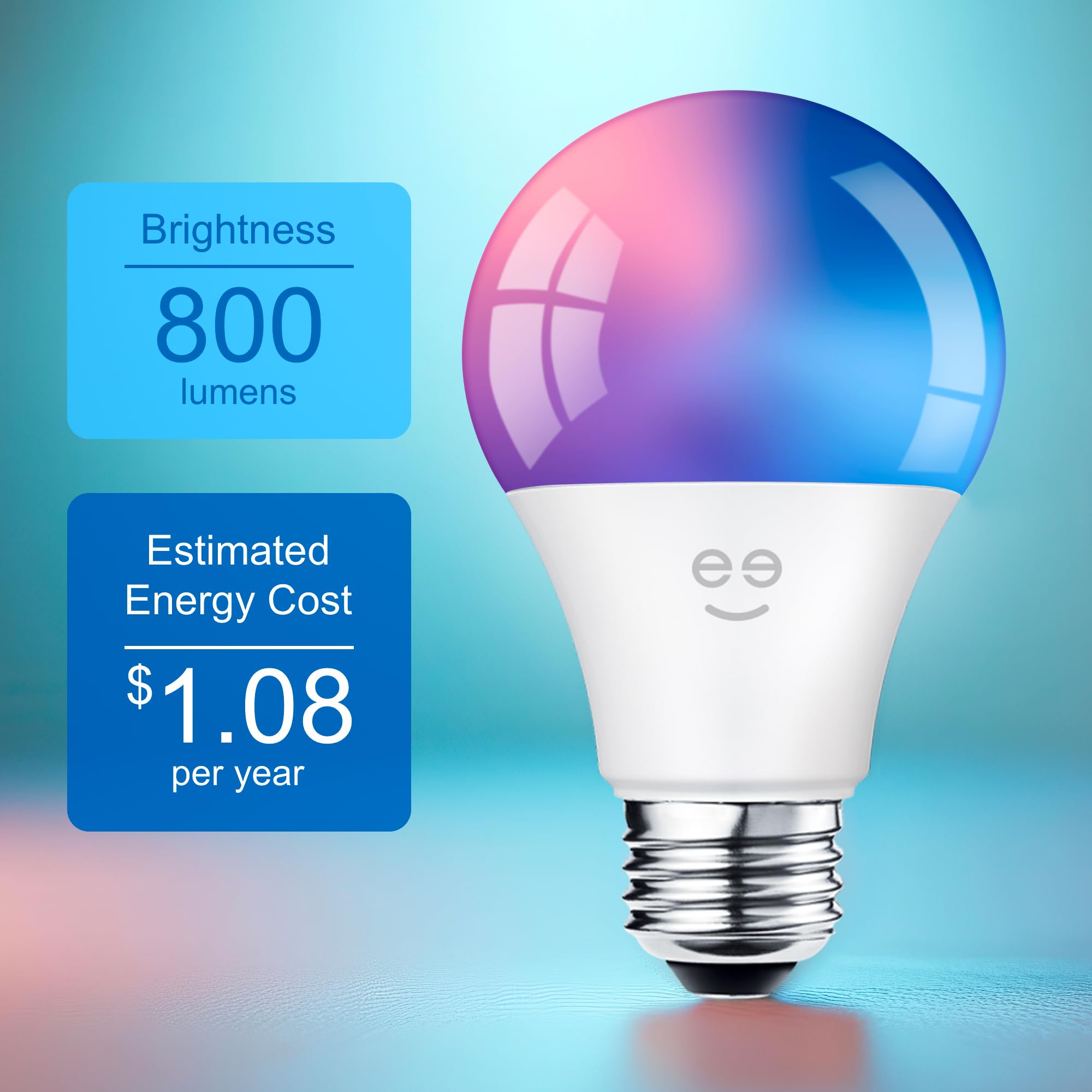 Geeni Prisma Plus 800 Dimmable Smart Light Bulbs with 2.4 GHz Wi-Fi Connectivity – Color-Changing & Tunable White, A19 LED Smart Bulb – Works with Alexa & Google, 1-Pack - Image 9