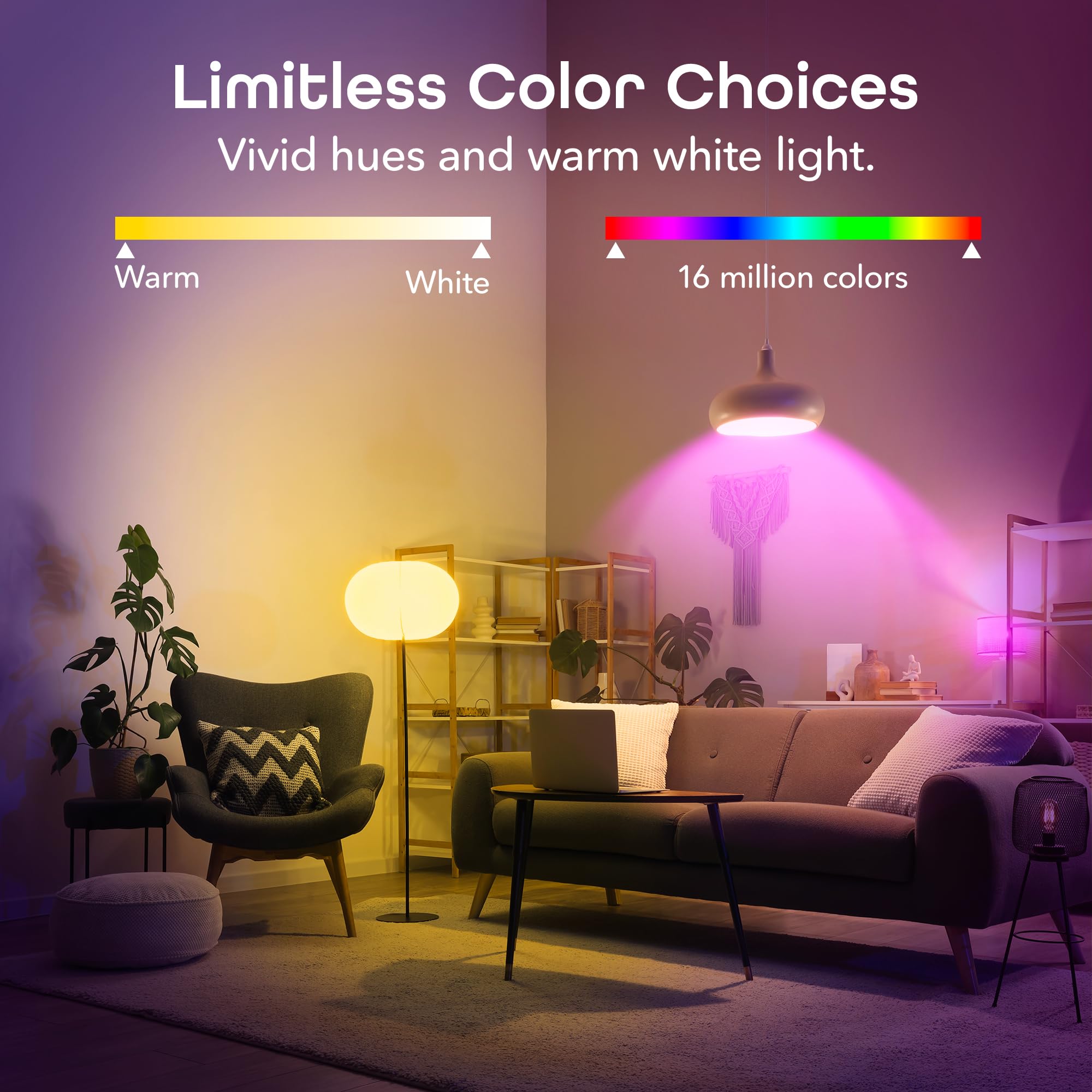 Geeni Prisma Smart Light Bulbs 1-Pack, Color Changing RGBW LED, A19, 800 Lumens, 60W Equivalent, Dimmable, 2700K, Works with Alexa & Google Home - Image 4