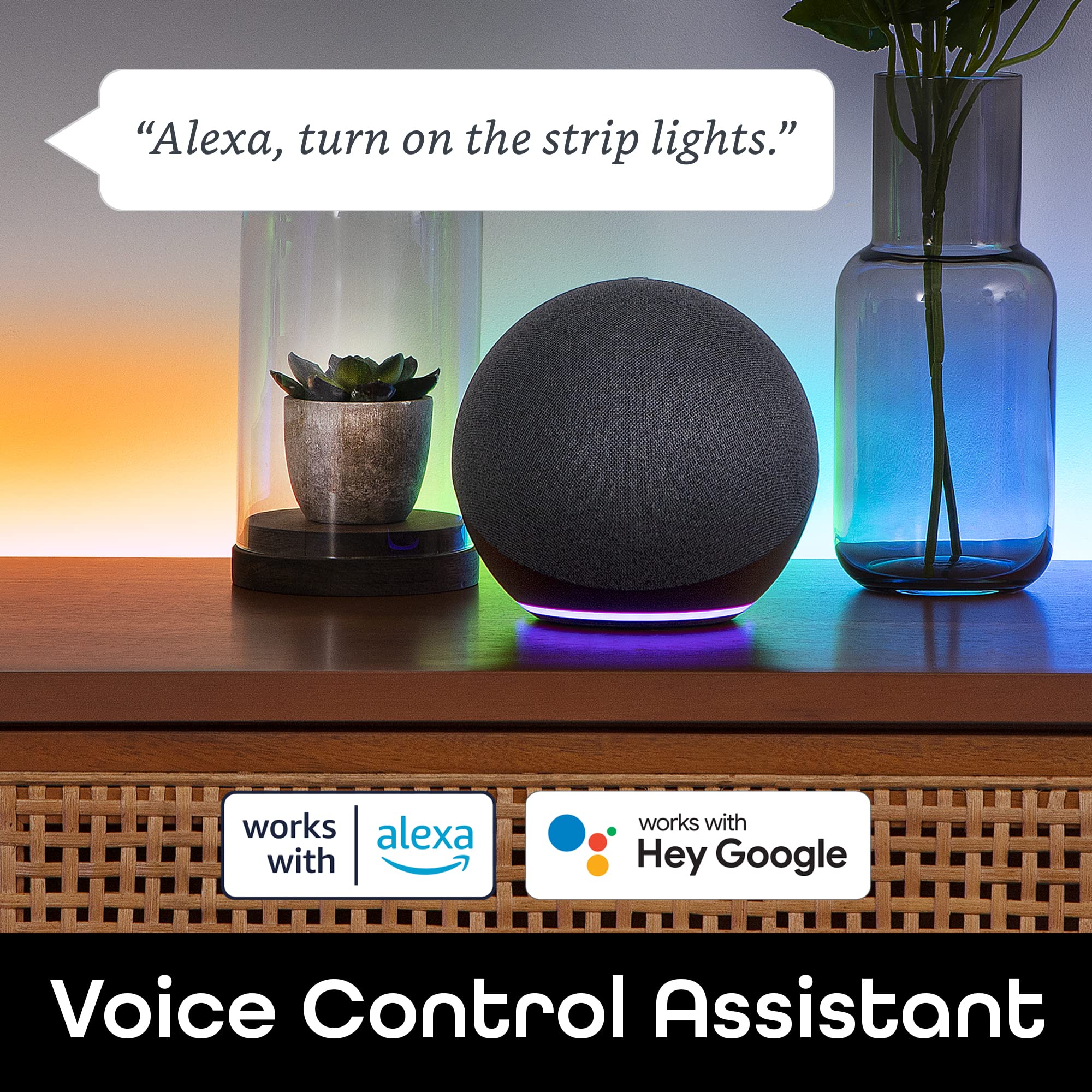 Geeni Prisma Symphony Smart LED Strip Lights, RGBIC Neon Color Changing WiFi Lights with App Remote Control and Music Sync, Compatible with Alexa and Google Home, 16.4 ft - Image 4