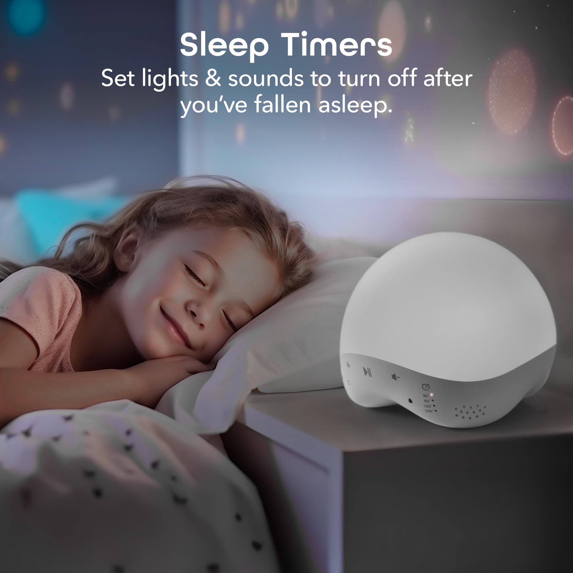 Geeni Rise and Shine Baby White Noise Machine with Night Light, 25 Soothing Sounds, RGB Colors, Customizable Sleep Training - Perfect Sound Machine Night Light for Babies and Toddlers - Image 9