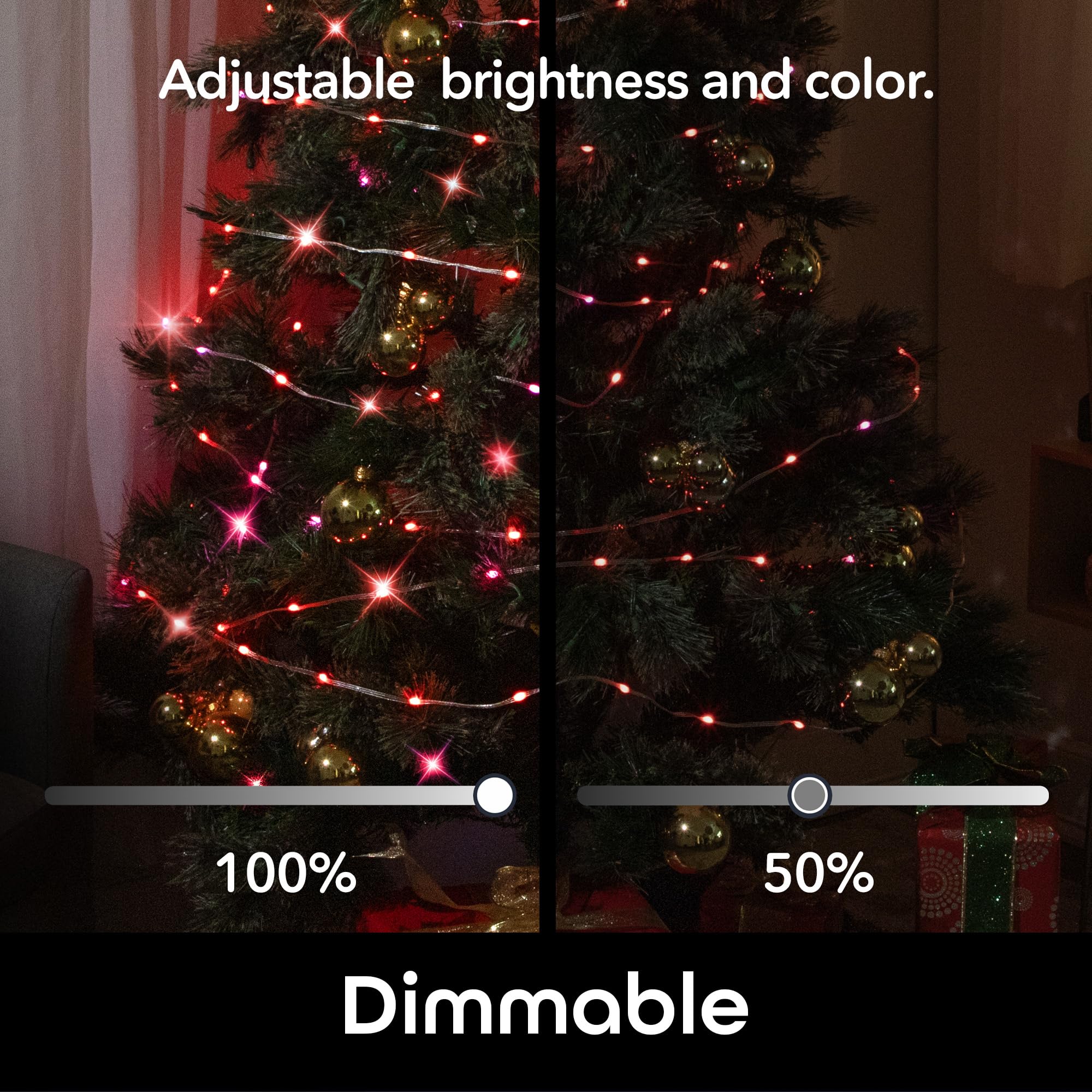 Geeni Smart Fairy Lights 16.4ft 50 LED, Advanced Color Flow LED Strand with Wi-Fi Voice Control, Schedule Timers for Lights and Devices, Compatible with Alexa & Google Home - Image 9