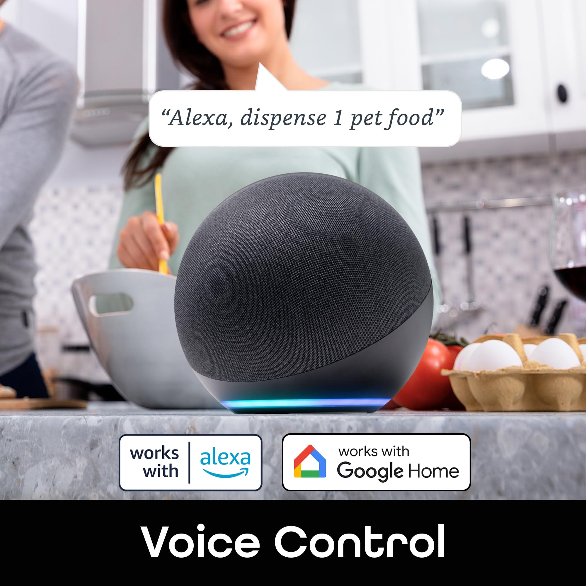 Geeni Smart Pet Feeder for Wet or Dry Food, 5-Meal Automatic Dog and Cat Feeder with Ice Packs, Programmable Timer, Battery Backup, Alexa and Google Home Compatible, White - Image 8