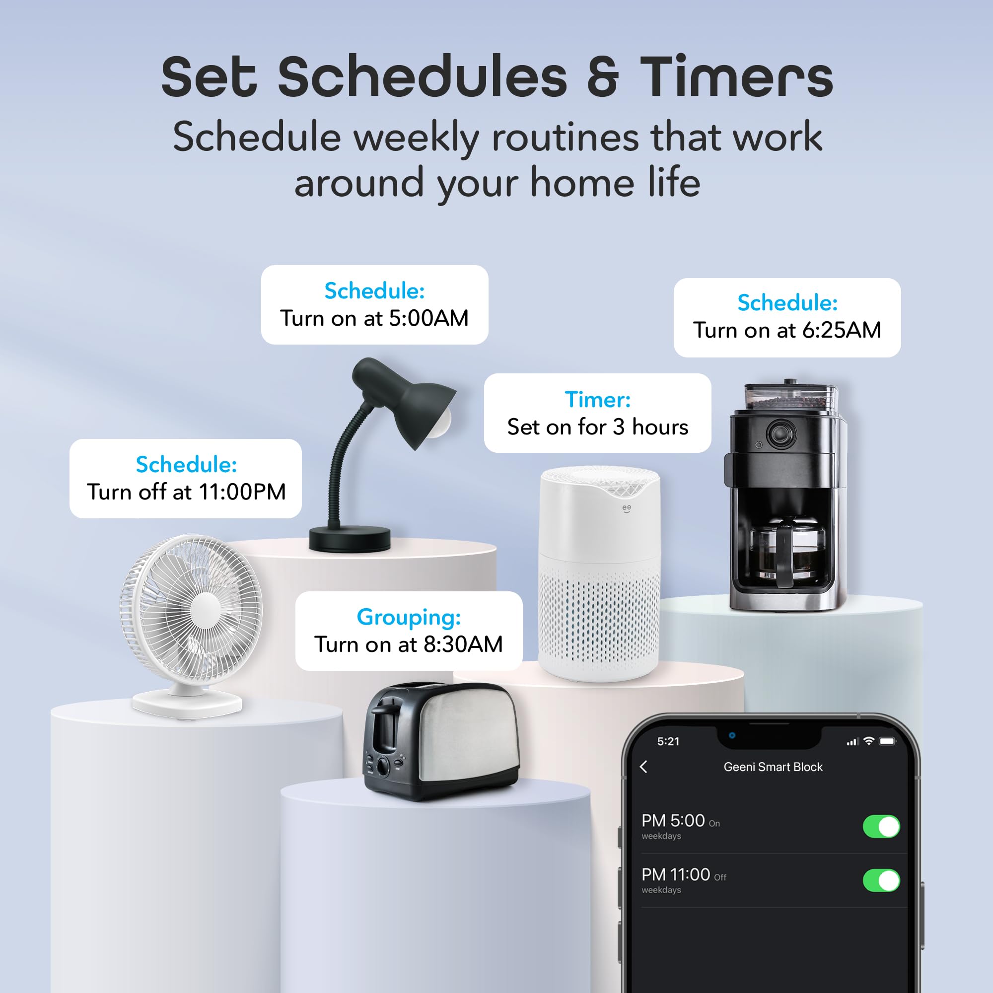 Geeni Smart Plug Mini 15A WiFi Outlet 2-Pack, Compatible with Alexa Google Home, No Hub Required, App Remote Control, UL Certified White - Image 7