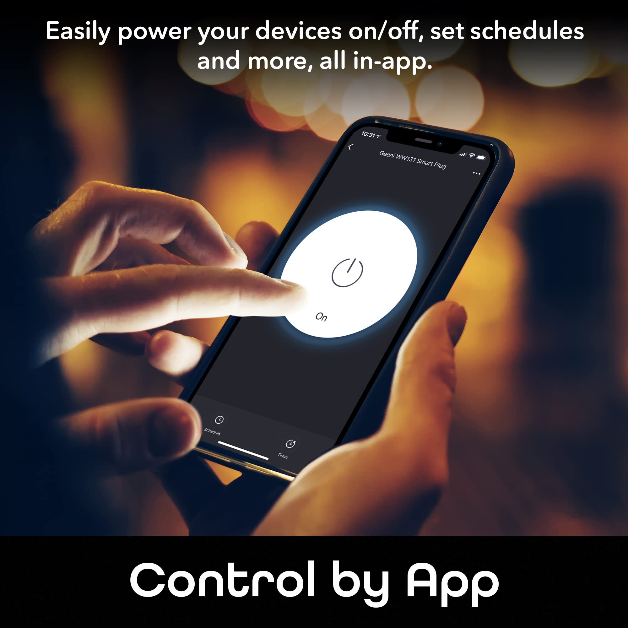 Geeni Switch + Charge Multi Port Smart Wi-Fi Plug with 2 USB Ports, Energy Saving Outlet with App Control, Compatible with Alexa and Google Home - Image 3