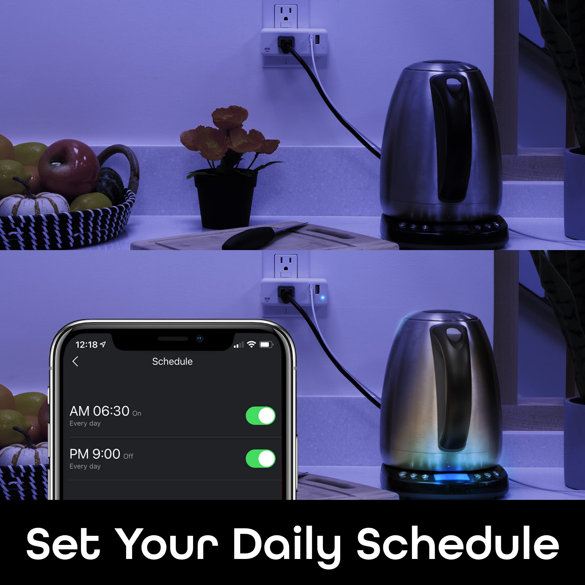 Geeni Switch + Charge Multi Port Smart Wi-Fi Plug with 2 USB Ports, Energy Saving Outlet with App Control, Compatible with Alexa and Google Home - Image 7