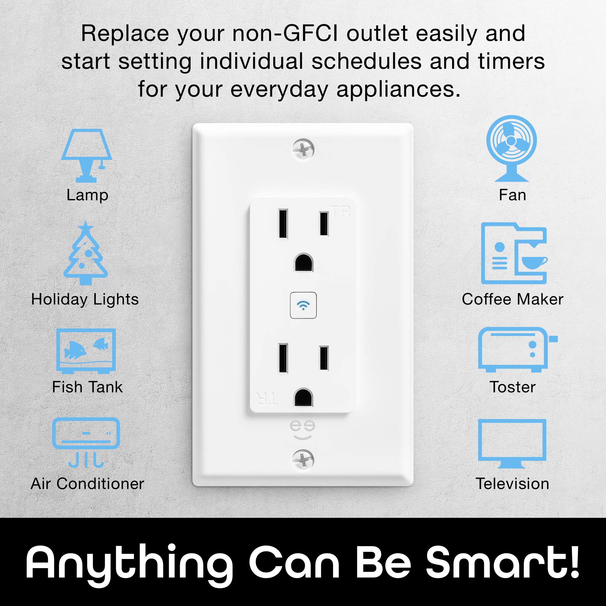 Geeni Smart WiFi in-Wall Outlet, White, 2 Outlets – No Hub Required – Smart Outlet Works with Amazon Alexa, Google Home, Requires 2.4 GHz WiFi - Image 3
